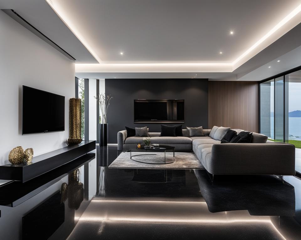 black epoxy floor